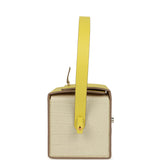 Hermes Petit H Robot Cube Minaudiere Jaune Citron Epsom, Beton, Vert D'eau Matte Alligator Mississippiensis Mixed Metal Hardware - Thumbnail View 3