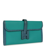 Pre-owned Hermes Jige Elan 29 Bleu Paon Swift, Mykonos Varanus Niloticus Lizard Touch - Thumbnail View 2