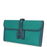 Pre-owned Hermes Jige Elan 29 Bleu Paon Swift, Mykonos Varanus Niloticus Lizard Touch - Thumbnail View 5