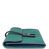 Pre-owned Hermes Jige Elan 29 Bleu Paon Swift, Mykonos Varanus Niloticus Lizard Touch - Thumbnail View 4