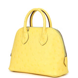 Hermes 1923 Bolide Mini Jaune Citron Ostrich Palladium Hardware - Thumbnail View 5