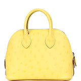 Hermes 1923 Bolide Mini Jaune Citron Ostrich Palladium Hardware - Thumbnail View 4
