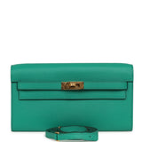 Hermes Kelly Wallet To Go Vert Vertigo Verso Epsom Gold Hardware - Thumbnail View 1