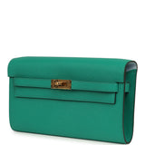 Hermes Kelly Wallet To Go Vert Vertigo Verso Epsom Gold Hardware - Thumbnail View 6