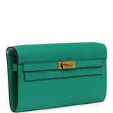 Hermes Kelly Wallet To Go Vert Vertigo Verso Epsom Gold Hardware - Thumbnail View 2