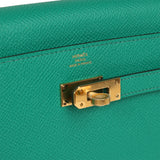Hermes Kelly Wallet To Go Vert Vertigo Verso Epsom Gold Hardware - Thumbnail View 7