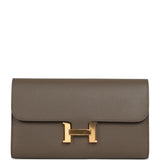 Pre-owned Hermes Constance Long Wallet Etain Epsom Gold Hardware - Thumbnail View 1
