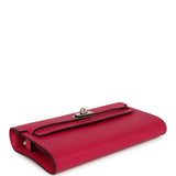 Pre-owned Hermes Kelly Wallet To Go Rose Mexico Chevre Palladium Hardware - Thumbnail View 5