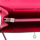 Pre-owned Hermes Kelly Wallet To Go Rose Mexico Chevre Palladium Hardware - Thumbnail View 8
