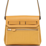 Hermes Herbag Zip 20 Mini Paille Toile Militaire Canvas, Vache Hunter Palladium Hardware - Thumbnail View 4