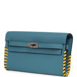 Hermes Kelly To Go Tressage Wallet Blue Jean Epsom, Sun Swift Palladium Hardware - Thumbnail View 7