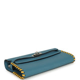 Hermes Kelly To Go Tressage Wallet Blue Jean Epsom, Sun Swift Palladium Hardware - Thumbnail View 6