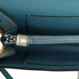 Hermes Kelly To Go Tressage Wallet Blue Jean Epsom, Sun Swift Palladium Hardware - Thumbnail View 9