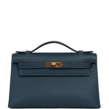 Hermes Kelly Pochette Bleu de Prusse Swift Gold Hardware - Thumbnail View 1