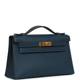 Hermes Kelly Pochette Bleu de Prusse Swift Gold Hardware - Thumbnail View 2