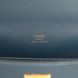 Hermes Kelly Pochette Bleu de Prusse Swift Gold Hardware - Thumbnail View 7