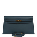 Hermes Kelly Elan Bleu Tempete Madame Gold Hardware - Thumbnail View 1