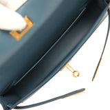 Hermes Kelly Elan Bleu Tempete Madame Gold Hardware - Thumbnail View 8