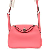 Hermes Mini Lindy II Rose Azalee Clemence Palladium Hardware - Thumbnail View 1