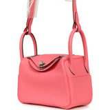 Hermes Mini Lindy II Rose Azalee Clemence Palladium Hardware - Thumbnail View 5