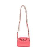 Hermes Mini Lindy II Rose Azalee Clemence Palladium Hardware - Thumbnail View 7