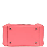 Hermes Mini Lindy II Rose Azalee Clemence Palladium Hardware - Thumbnail View 6