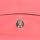 Hermes Mini Lindy II Rose Azalee Clemence Palladium Hardware - Thumbnail View 8