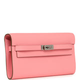 Hermes Kelly Wallet To Go Rose Confetti Epsom Palladium Hardware - Thumbnail View 2