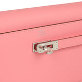 Hermes Kelly Wallet To Go Rose Confetti Epsom Palladium Hardware - Thumbnail View 7
