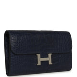 Pre-owned Hermes Constance Wallet To Go Bleu Indigo Matte Alligator Palladium Hardware - Thumbnail View 2