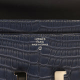 Pre-owned Hermes Constance Wallet To Go Bleu Indigo Matte Alligator Palladium Hardware - Thumbnail View 7