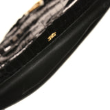 Hermes Kelly Cut Black Shiny Porosus Crocodile Gold Hardware - Thumbnail View 8
