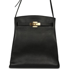 Vintage Hermes Kelly Sport 29 GM Black Ardennes Gold Hardware