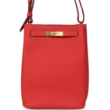 Pre-owned Hermes So Kelly 22 Rouge Pivoine Togo Gold Hardware - Thumbnail View 1