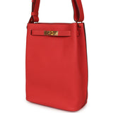 Pre-owned Hermes So Kelly 22 Rouge Pivoine Togo Gold Hardware - Thumbnail View 5