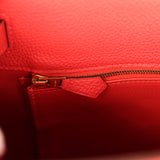 Pre-owned Hermes So Kelly 22 Rouge Pivoine Togo Gold Hardware - Thumbnail View 10