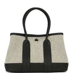 Hermes Garden Party Neo 23 Black-Ecru Toile H Canvas, Black Negonda Palladium Hardware