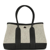 Hermes Garden Party Neo 23 Black-Ecru Toile H Canvas, Black Negonda Palladium Hardware - Thumbnail View 1
