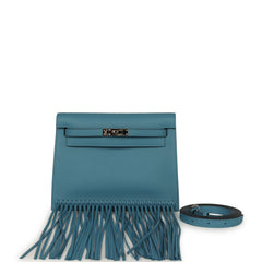 Pre-owned Hermes Kelly Danse Anate Blue Jean Swift Swift Palladium Hardware