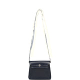 Hermes Herbag Zip 20 Mini Bleu Indigo Toile Militaire Canvas, Vache Hunter Palladium Hardware - Thumbnail View 7
