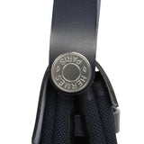 Hermes Herbag Zip 20 Mini Bleu Indigo Toile Militaire Canvas, Vache Hunter Palladium Hardware - Thumbnail View 10
