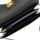 Pre-owned Hermes Ghillies Kelly Long Wallet Black Verso Shiny, Matte Alligator Gold Hardware - Thumbnail View 7