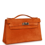 Vintage Hermes Kelly Pochette Orange Doblis Palladium Hardware - Thumbnail View 2