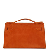 Vintage Hermes Kelly Pochette Orange Doblis Palladium Hardware - Thumbnail View 4