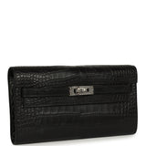 Hermes Kelly Wallet To Go Black Matte Alligator Palladium Hardware - Thumbnail View 2