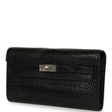 Hermes Kelly Wallet To Go Black Matte Alligator Palladium Hardware - Thumbnail View 6