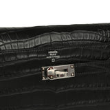 Hermes Kelly Wallet To Go Black Matte Alligator Palladium Hardware - Thumbnail View 7