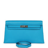 Hermes Kelly Elan Bleu Frida Chevre Chamkila Palladium Hardware - Thumbnail View 1