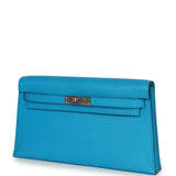 Hermes Kelly Elan Bleu Frida Chevre Chamkila Palladium Hardware - Thumbnail View 5