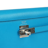 Hermes Kelly Elan Bleu Frida Chevre Chamkila Palladium Hardware - Thumbnail View 7